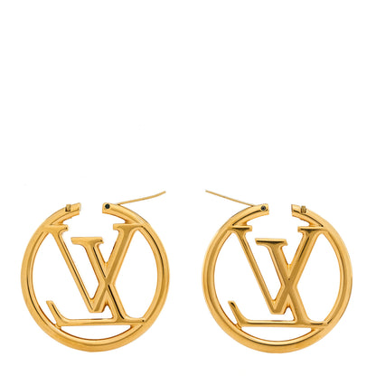 Louis Vuitton Metal Louise Hoop Earrings Gold 3 of 4