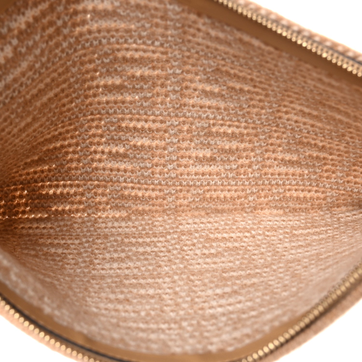 Fendi Fabric Calfskin FF Woven Large Flat Pouch Cammello 5 of 9