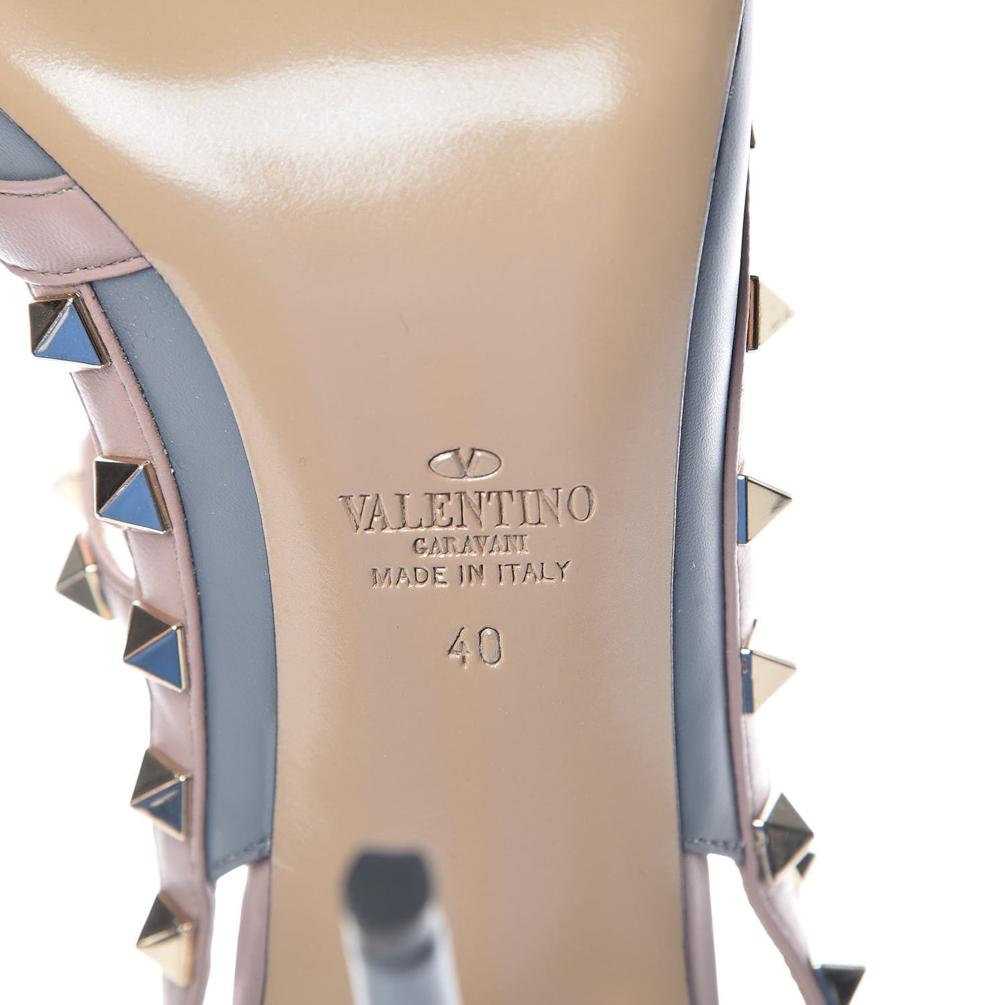 Nappa Rockstud Ankle Strap 100mm Pumps 40 Light Stone Poudre