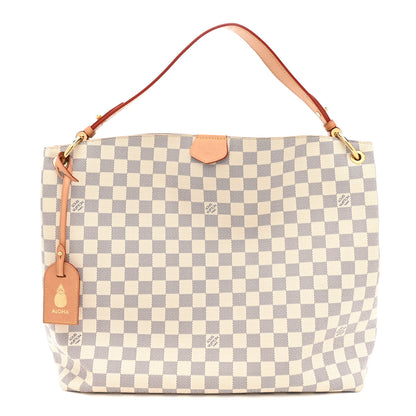 Louis Vuitton Damier Azur Graceful MM Rose Ballerine 1 of 15