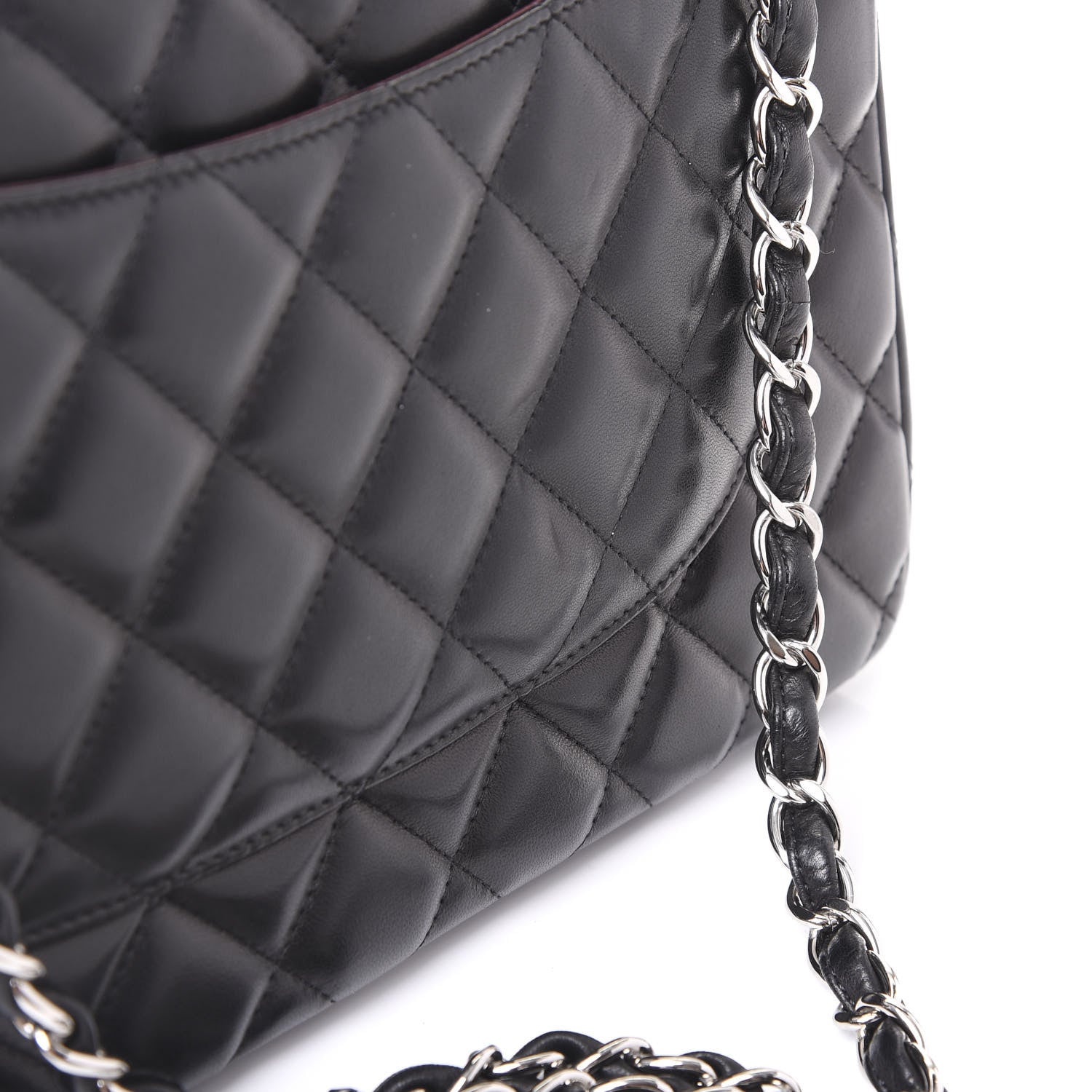 Chanel Lambskin Quilted Jumbo Double Flap Black 10 of 13