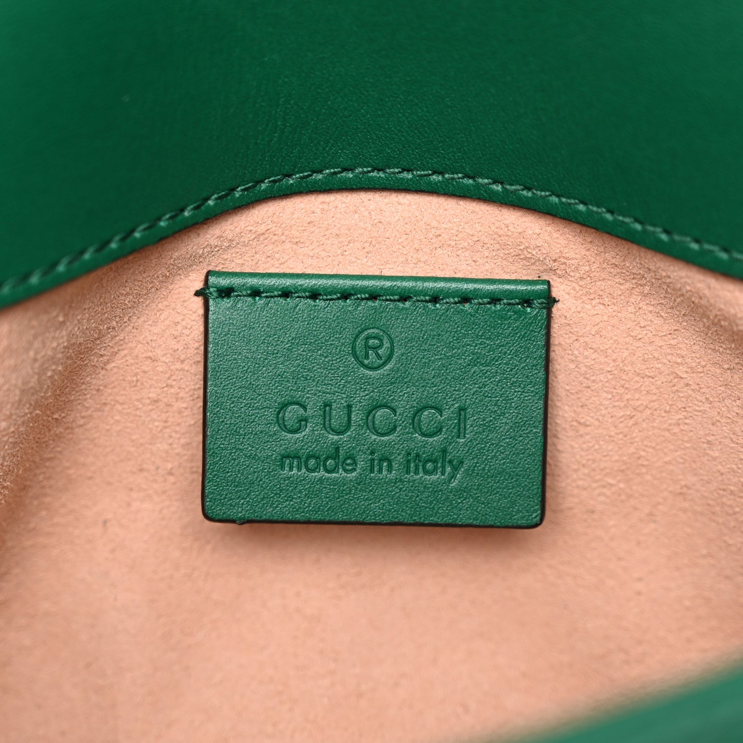 Calfskin Matelasse Super Mini GG Marmont Shoulder Bag Emerald Green