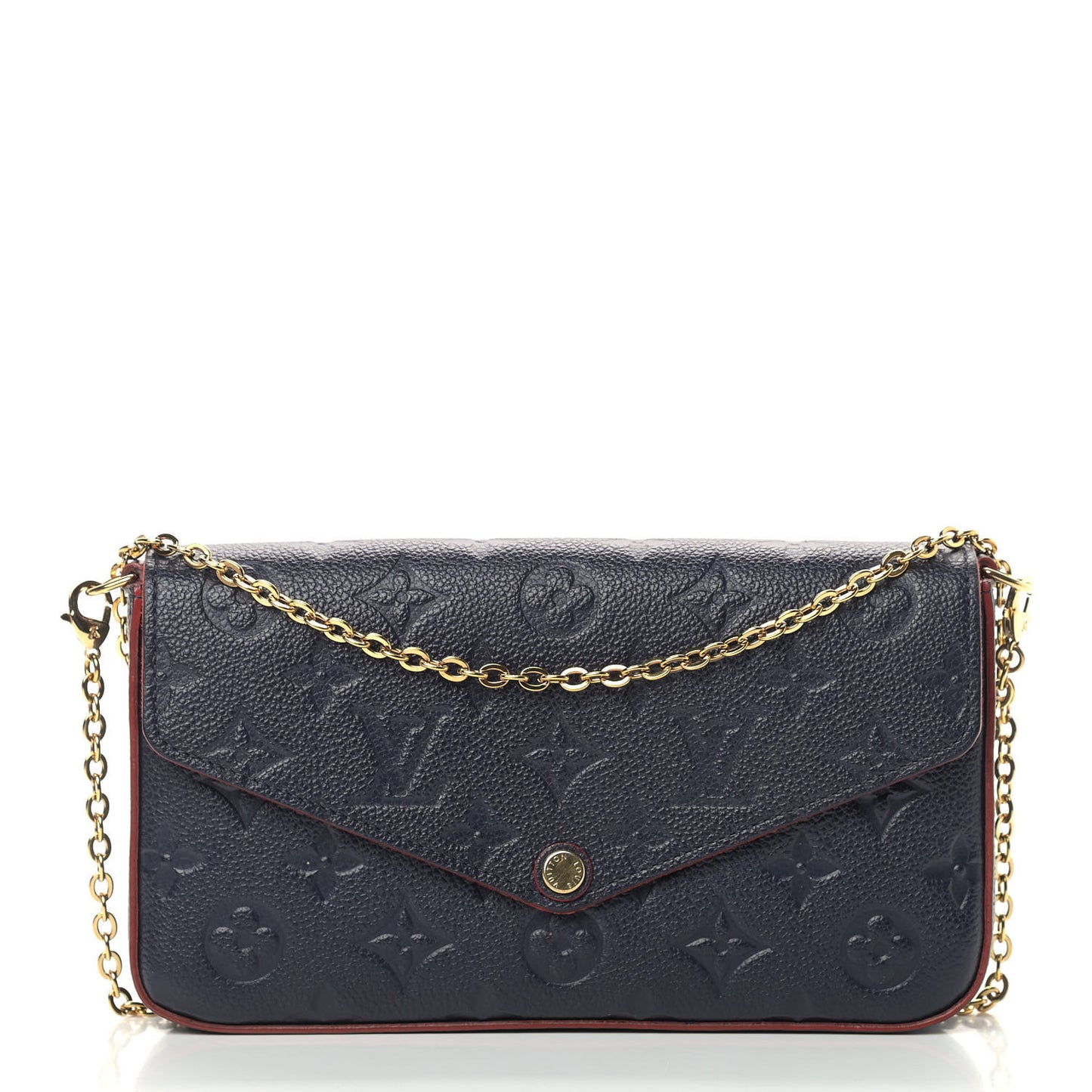 Empreinte Pochette Felicie Chain Wallet Marine Rouge