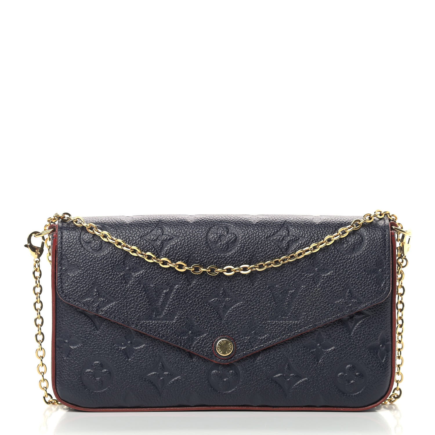 Louis Vuitton Empreinte Pochette Felicie Chain Wallet Marine Rouge 3 of 14