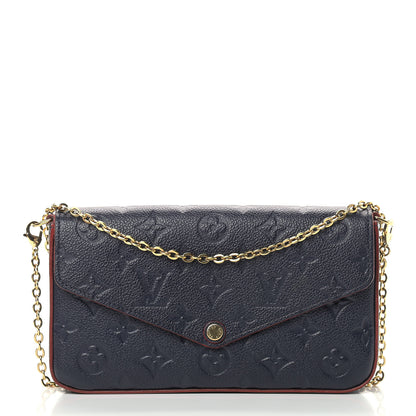 Louis Vuitton Empreinte Pochette Felicie Chain Wallet Marine Rouge 3 of 14