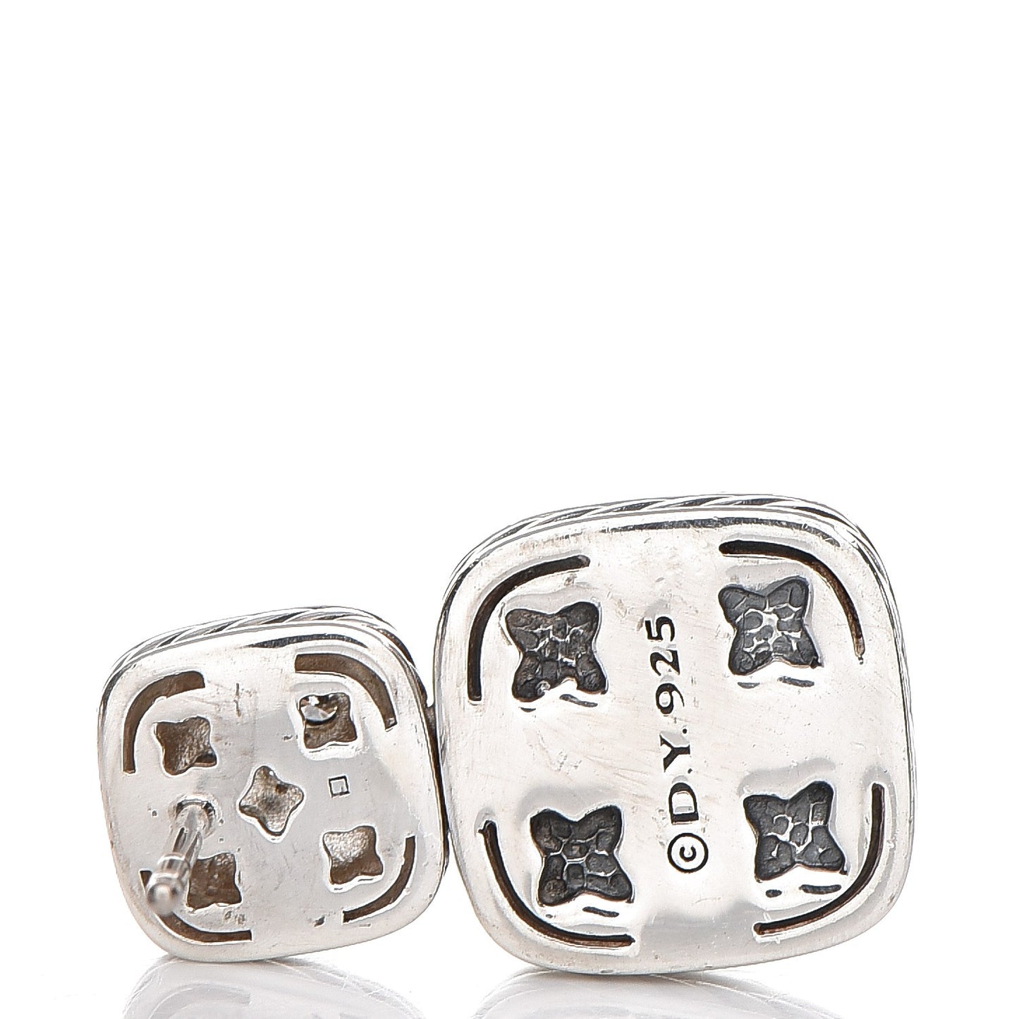 Sterling Silver Diamond Blue Topaz 10mm Double Drop Chiclet Earrings