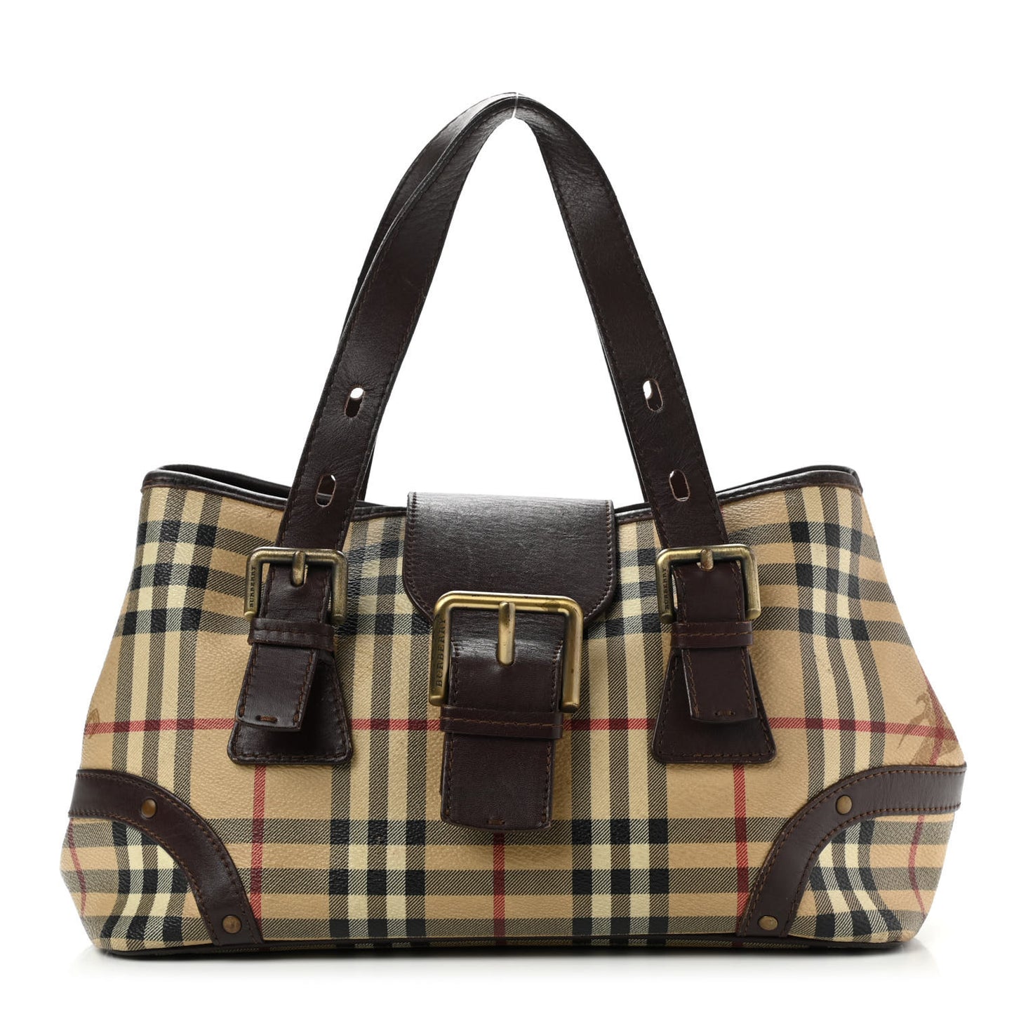 Haymarket Check Buckle Satchel Chocolate