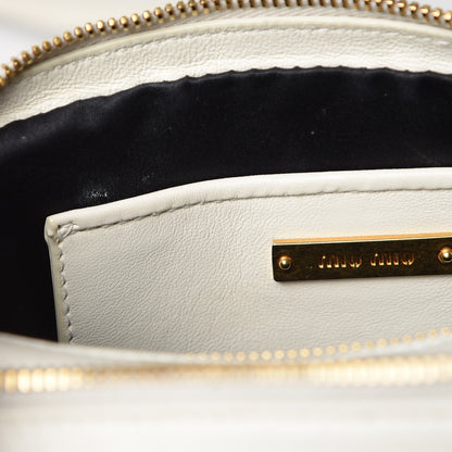Miu Miu Nappa Matelasse Double Zip Chain Shoulder Bag White 9 of 15