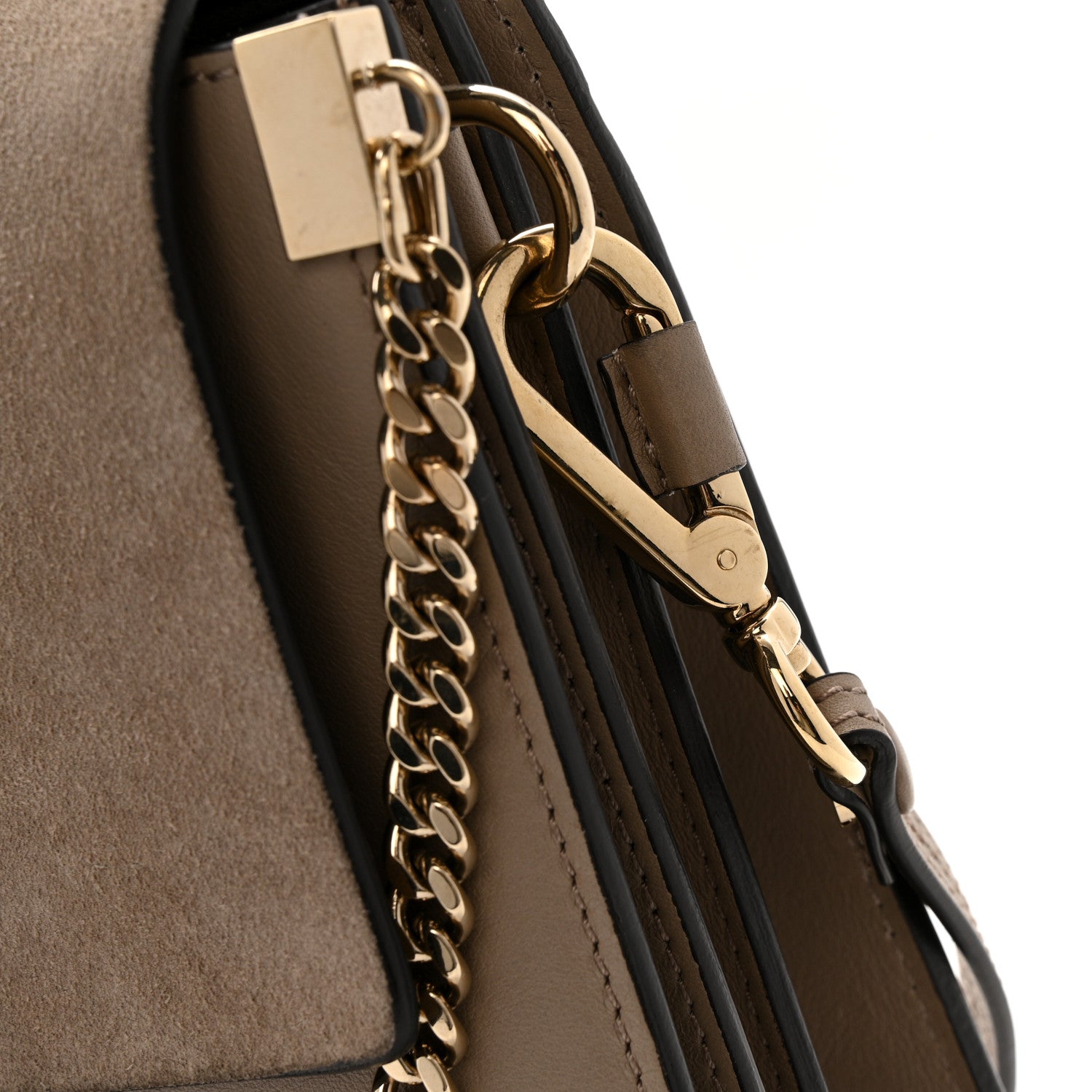 Chloe Calfskin Suede Medium Faye Shoulder Bag Motty Grey 13 of 16