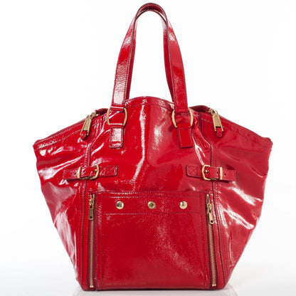 Saint Laurent Patent Large Downtown Tote Red 4 of 8