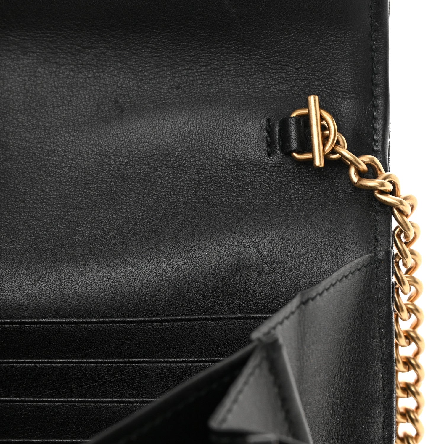 Gucci Velvet Matelasse GG Marmont Chain Wallet Black 11 of 18