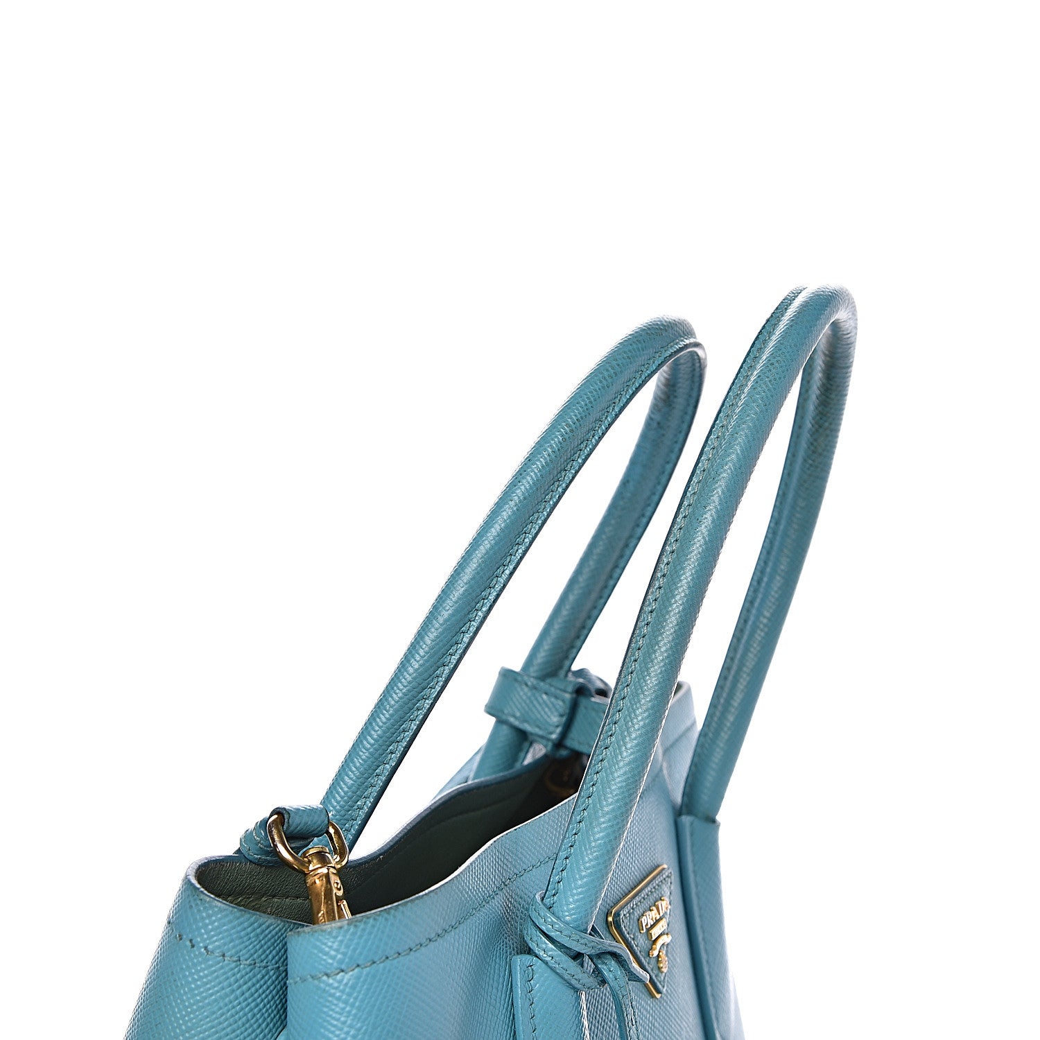 Prada Saffiano Cuir Small Double Bag Turchese 31 of 31
