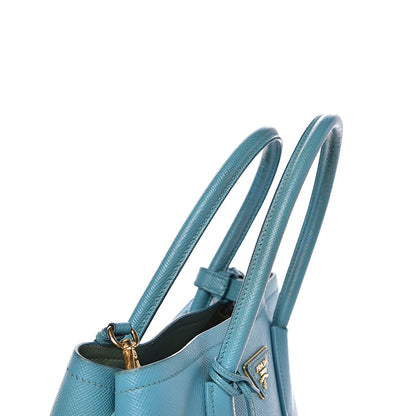 Prada Saffiano Cuir Small Double Bag Turchese 31 of 31