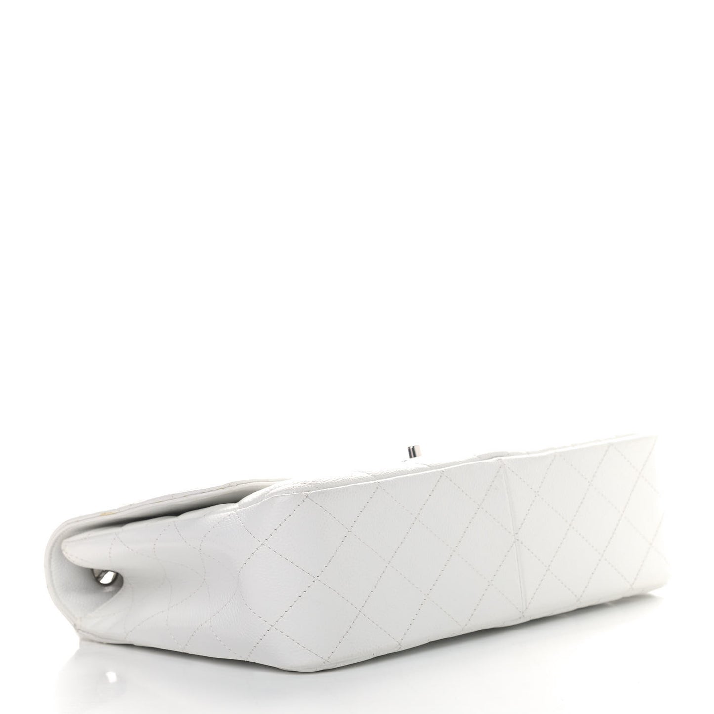 Caviar Quilted Jumbo Single Flap White