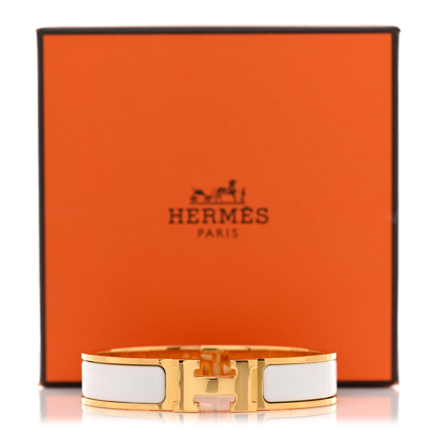 Hermes Enamel Narrow Clic Clac H Bracelet PM White 6 of 6