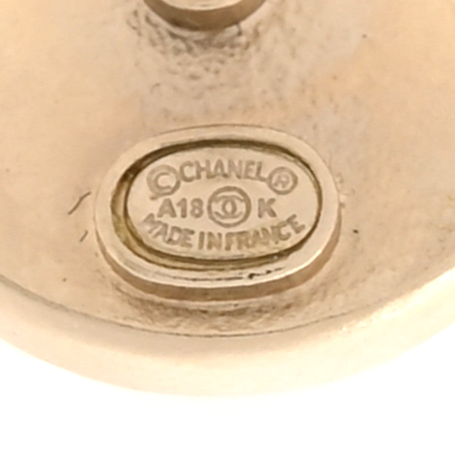 Chanel Pearl Coco Round Earrings Gold Pearly White 4 of 5