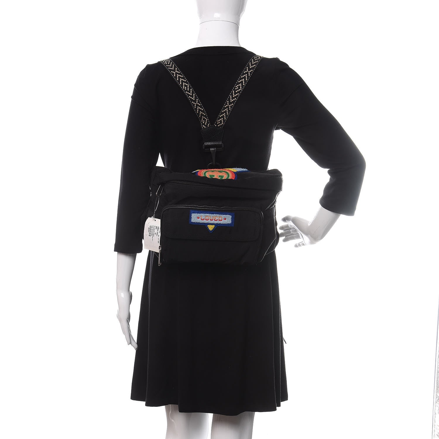 Gucci Nylon 80s Logo Patch Belt Bag Black 3 of 11