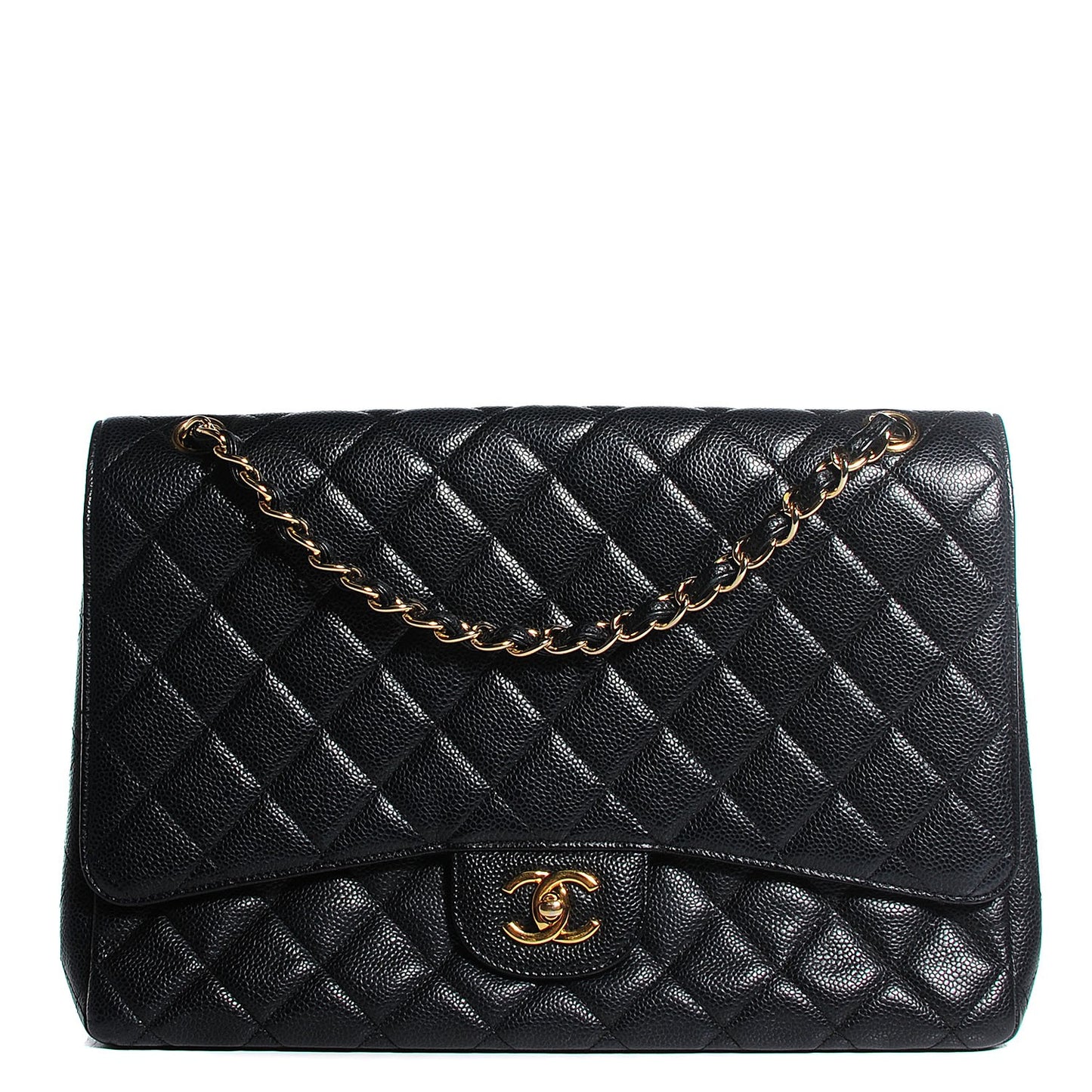 Caviar Quilted Maxi Single Flap Black