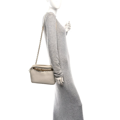 Saint Laurent Lambskin Quilted Le Maillon Chain Strap Crossbody Crema Soft 2 of 10