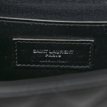 Saint Laurent Grain De Poudre Textured Mixed Matelasse Triquilt Small Monogram Satchel Black 5 of 8