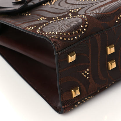 Valentino Garavani Calfskin Embossed Studded Medium My Rockstud Frame Bag Cacao 8 of 9