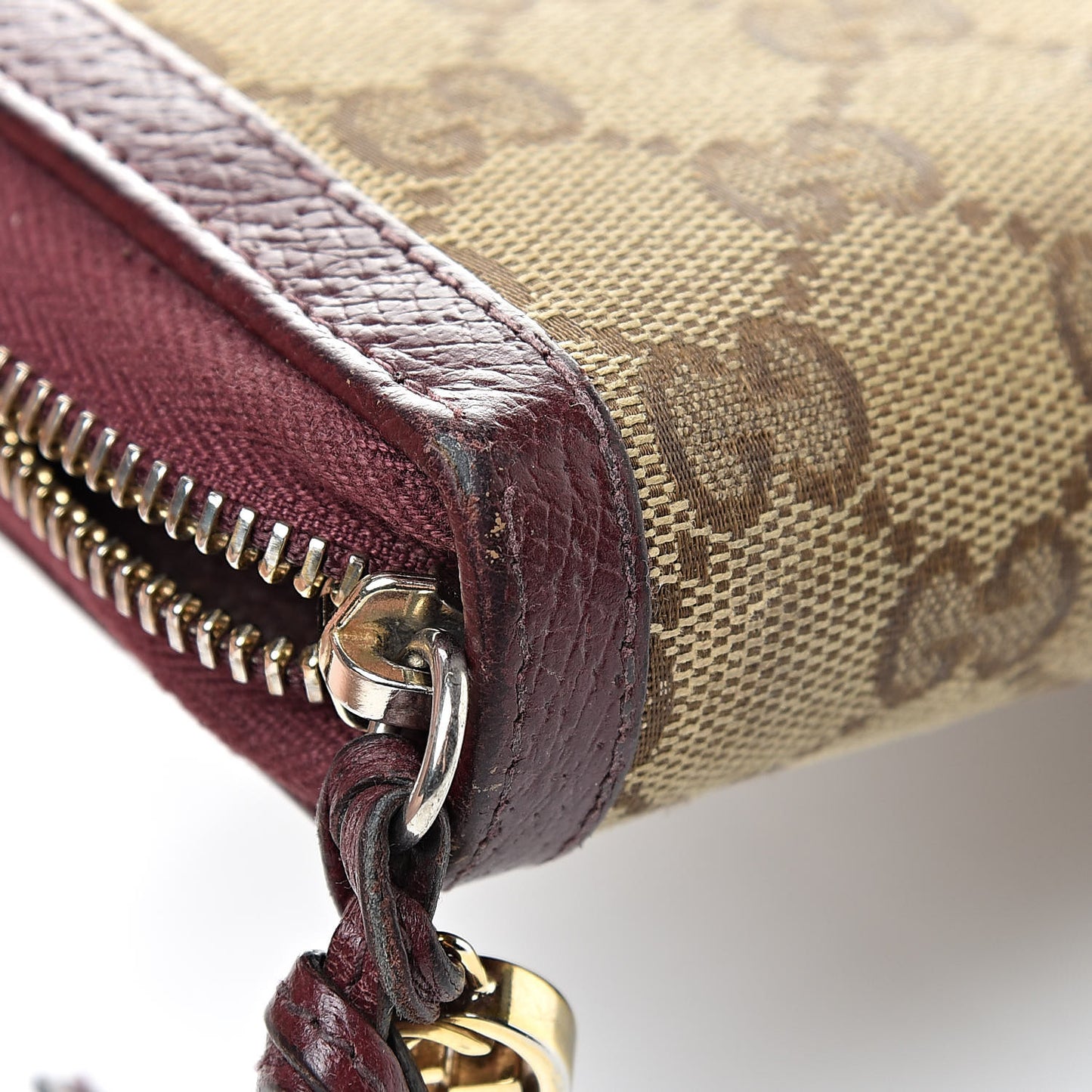 Monogram Zip Around Wallet Burgundy
