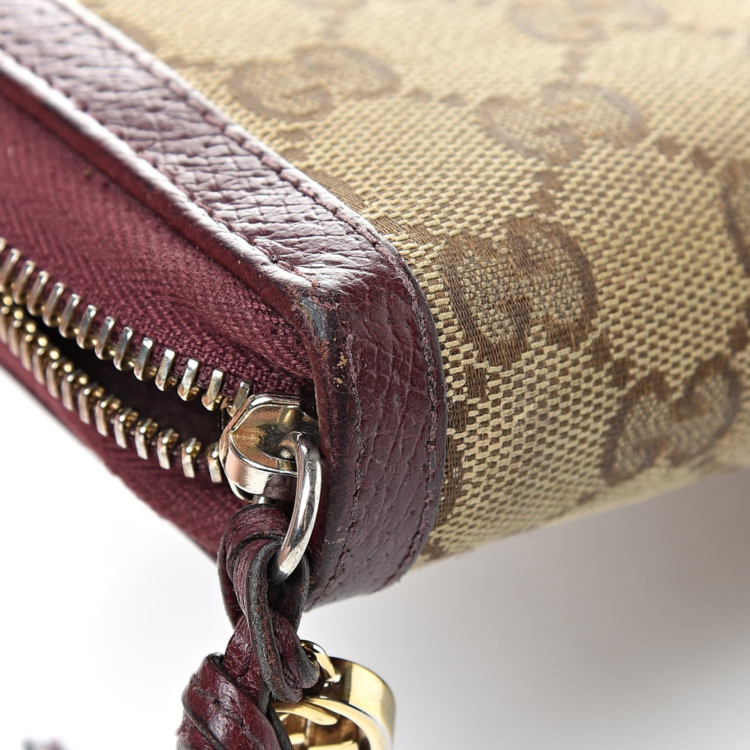 Gucci Monogram Zip Around Wallet Burgundy 9 of 15