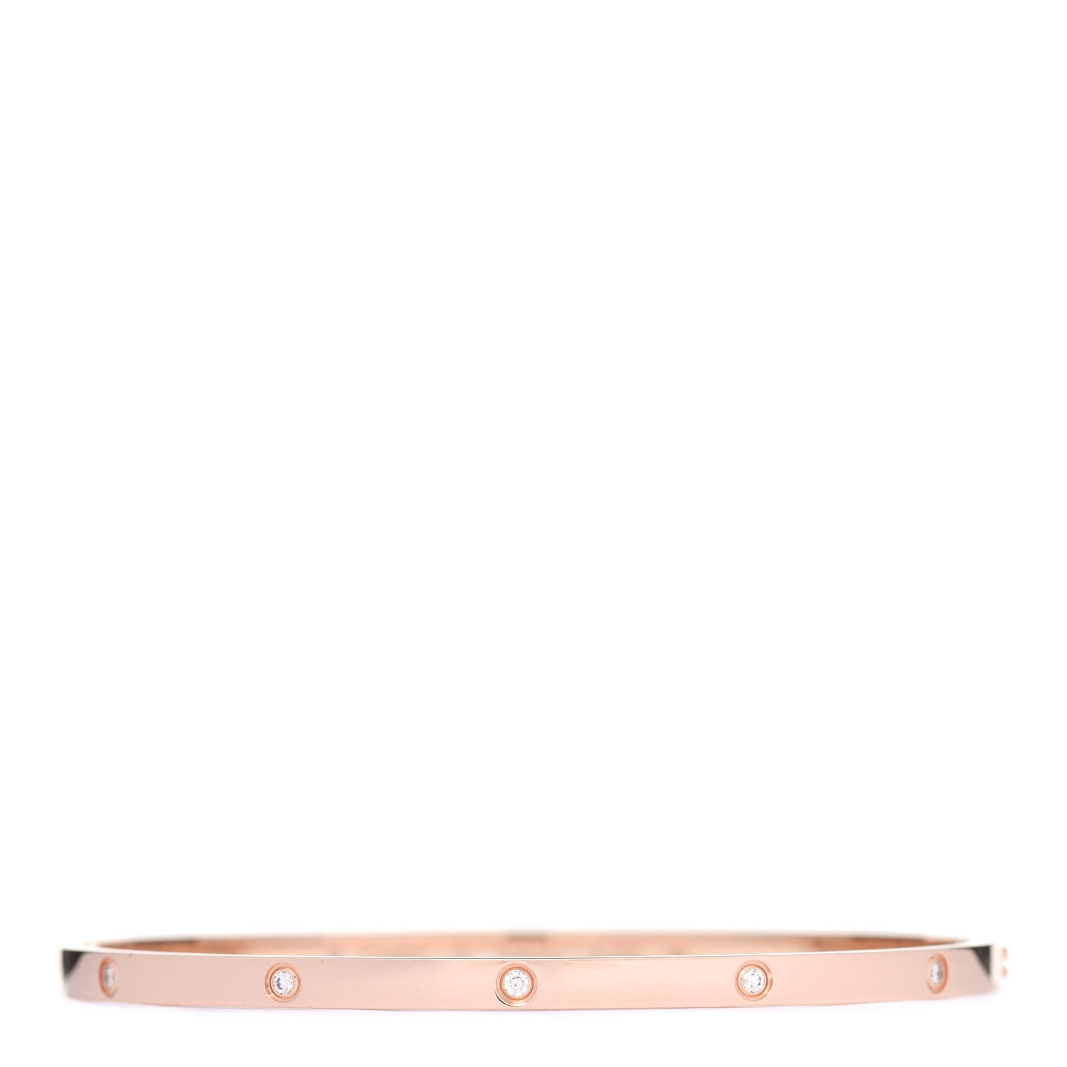 Cartier 18K Pink Gold 10 Diamond Small LOVE Bracelet 20 1 of 6