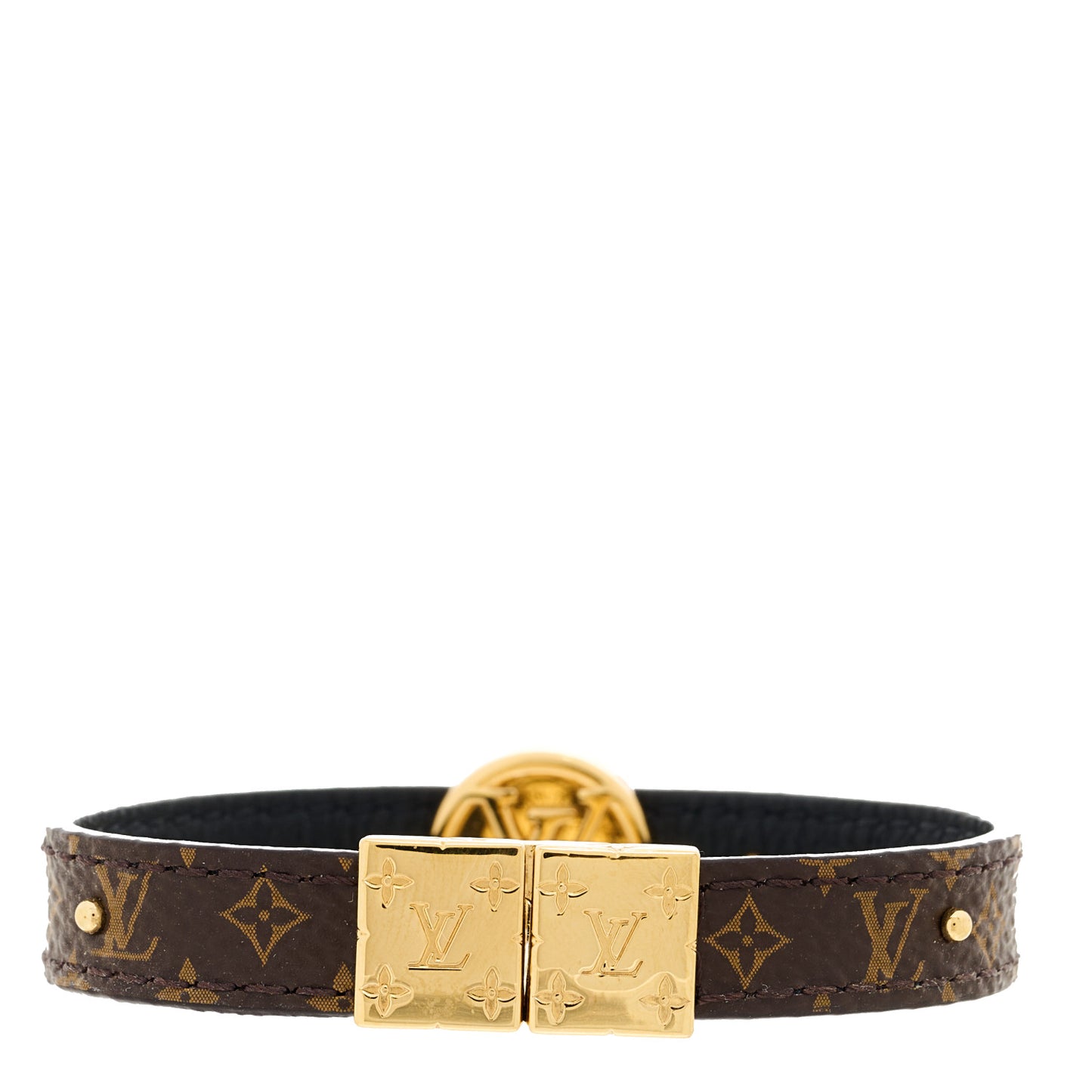 Monogram LV Circle Reversible Bracelet Black