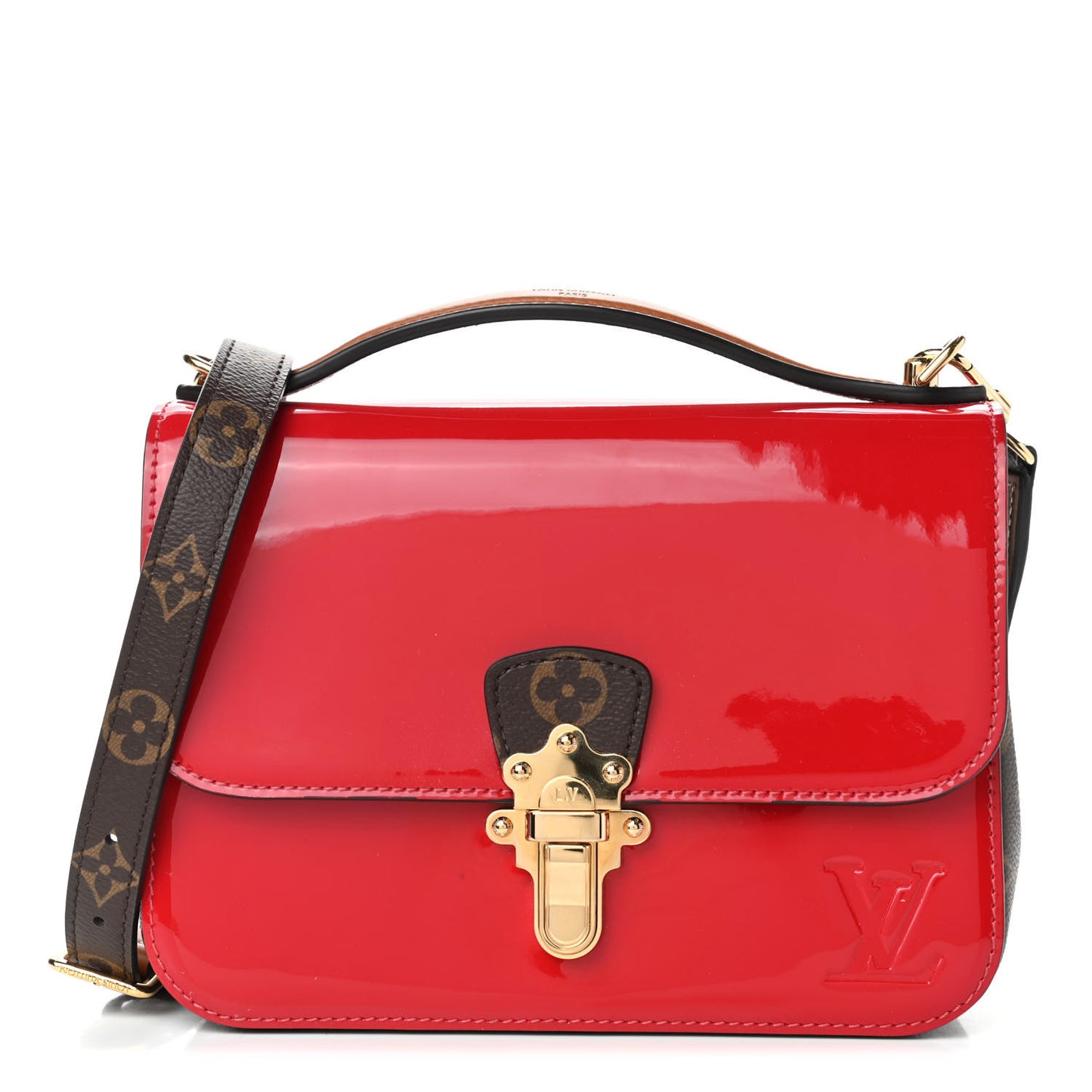 Patent Calfskin Monogram Cherrywood BB Scarlet