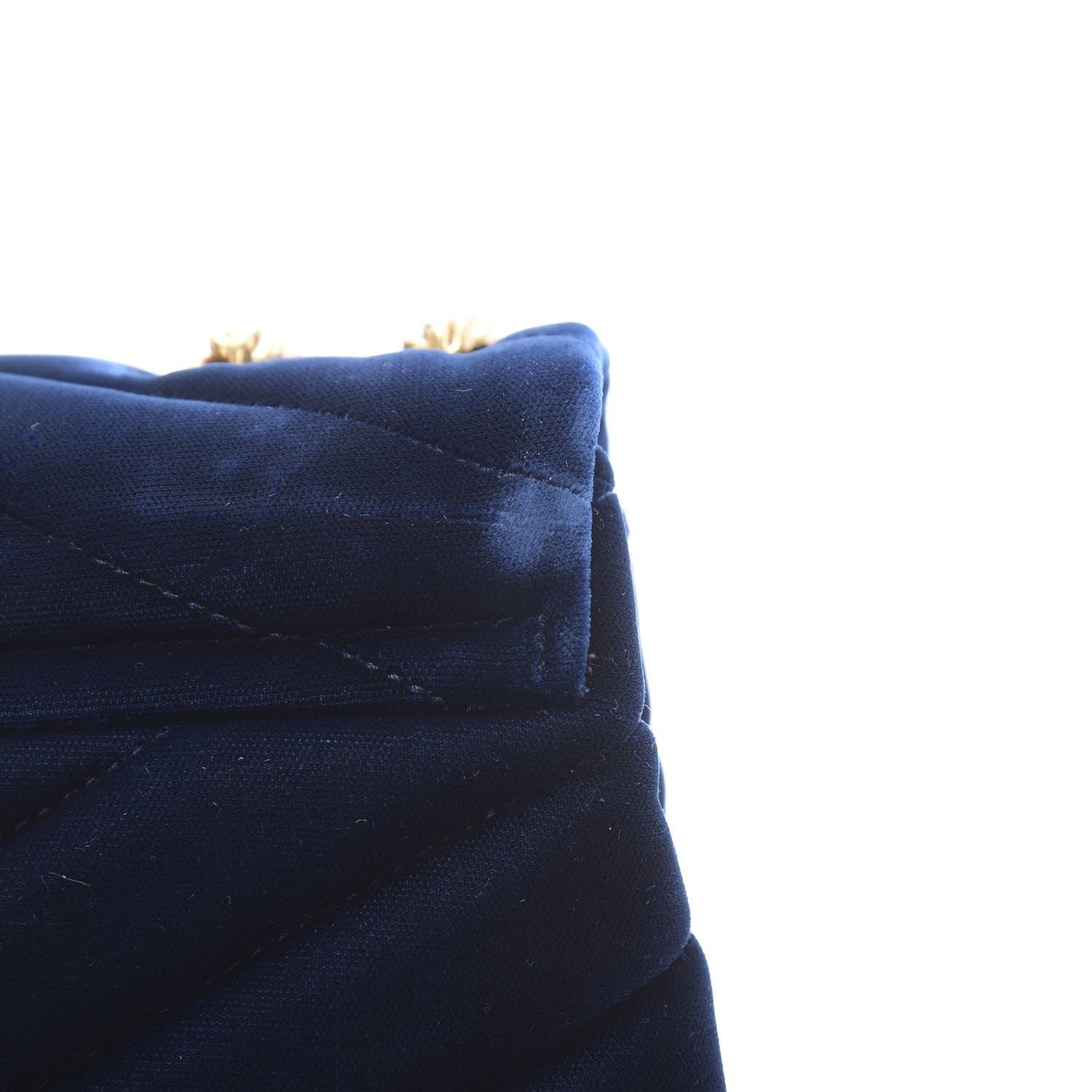 Saint Laurent Velvet Y Quilted Monogram Small Loulou Chain Satchel Medium Blue 11 of 13