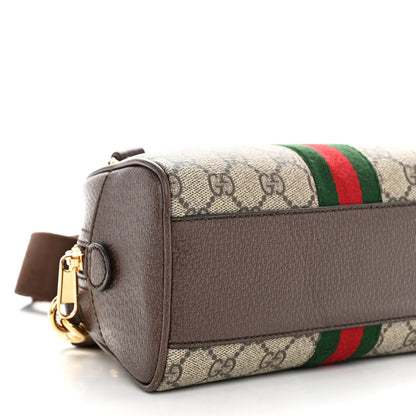 Gucci GG Supreme Monogram Textured Dollar Calfskin Web Mini Ophidia Top Handle Bowler Bag Beige Ebony New Acero 8 of 9