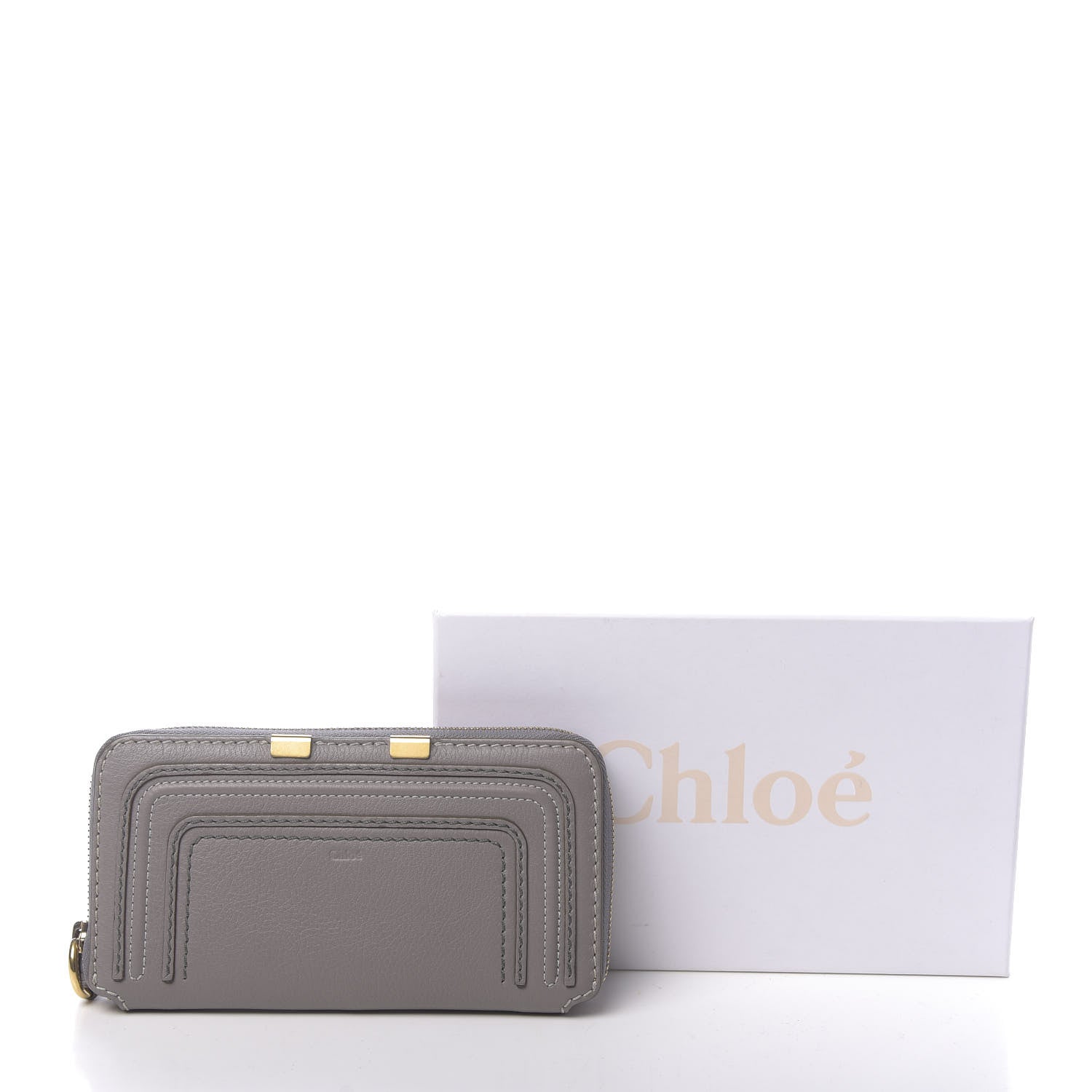Chloe Calfskin Marcie Long Zip Around Wallet Cashmere Grey 12 of 12