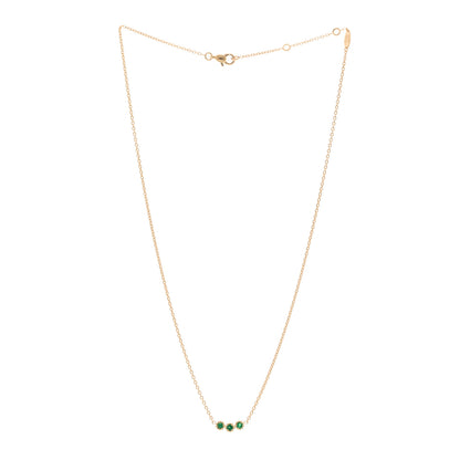 Christian Dior 18K Yellow Gold Emerald Mimirose Pendant Necklace 3 of 6