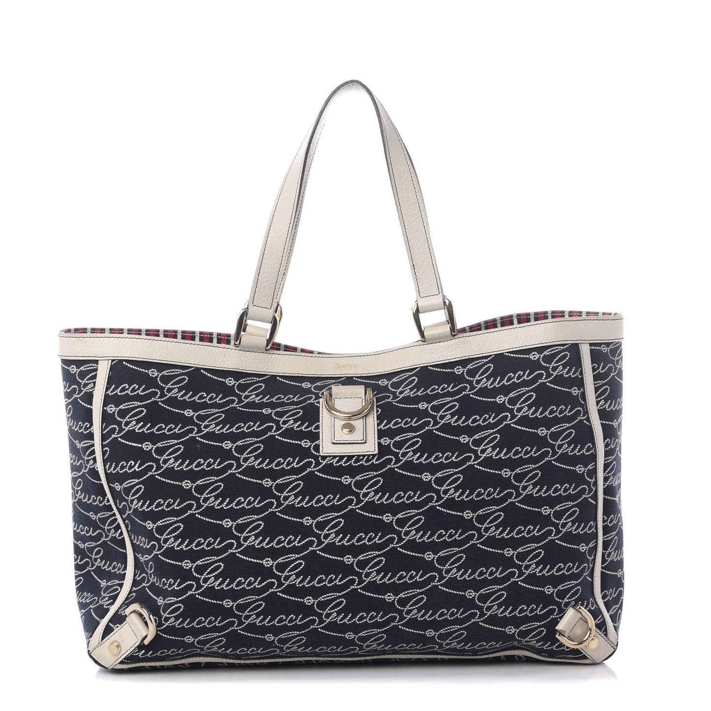 Canvas Print Large Abbey Tote Navy Off White
