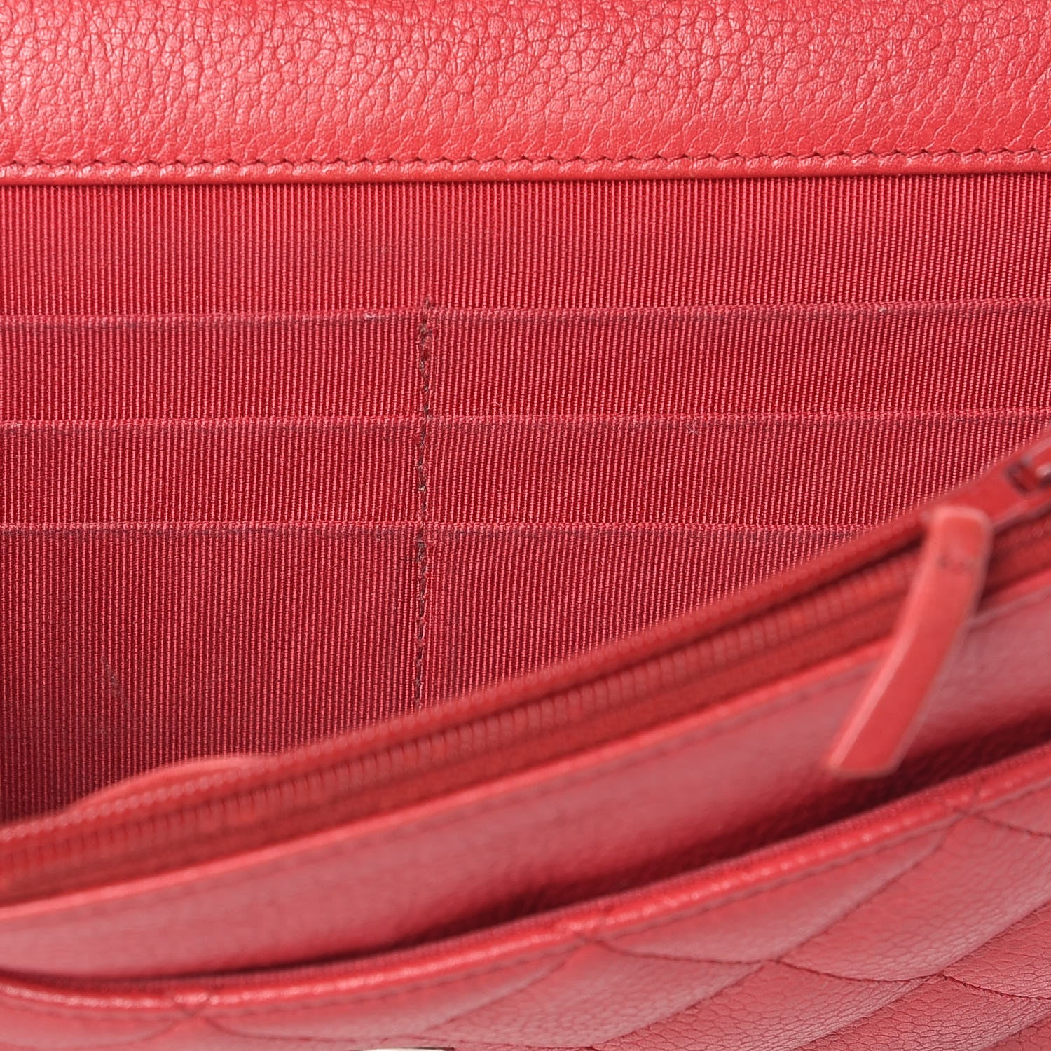 Chanel Caviar Quilted Wallet on Chain WOC Red 15 of 18