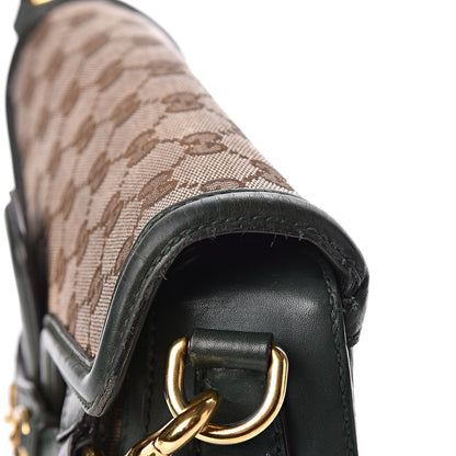 Gucci Monogram Calfskin Medium Lady Web Shoulder Bag Beige Green 11 of 18