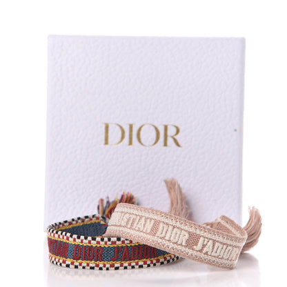 Christian Dior Woven Cotton J'Adior Friendship Bracelet Set Blue Nude 8 of 8