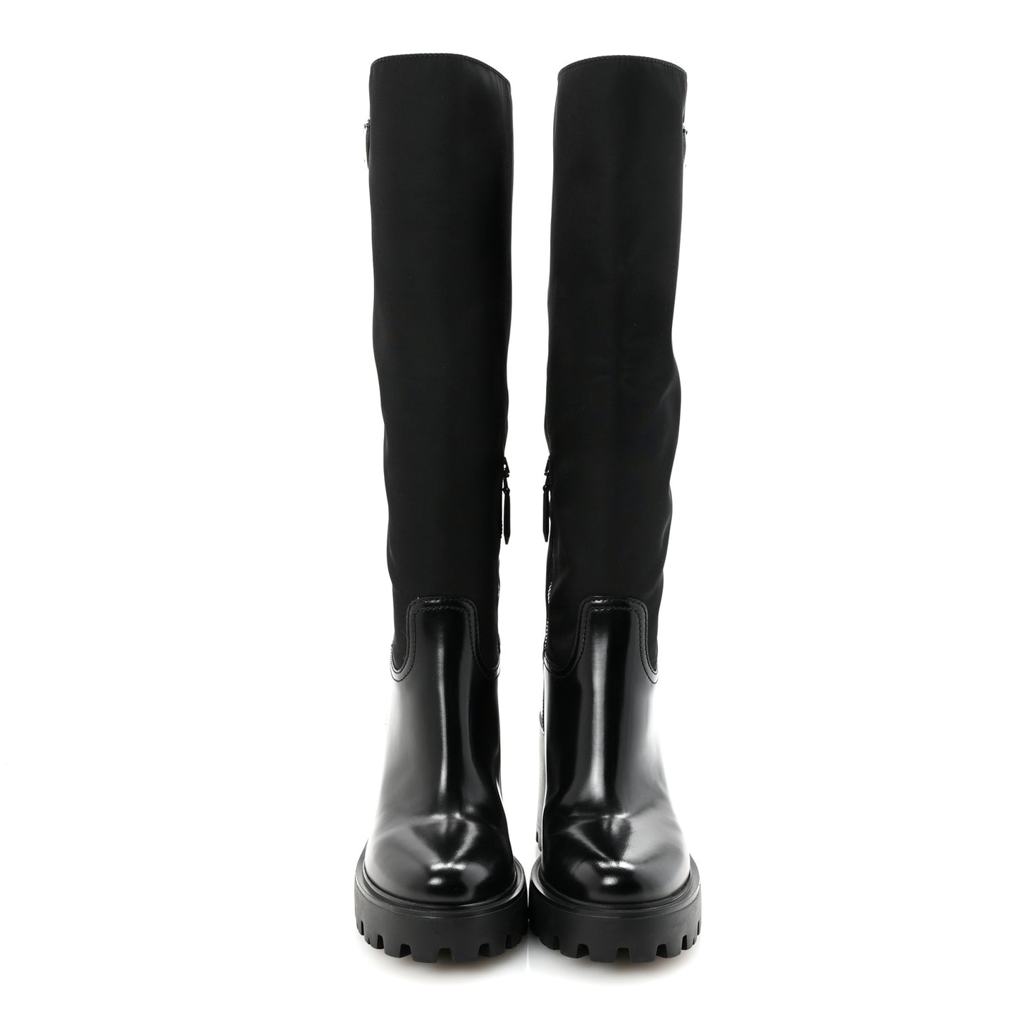 Spazzolato Re-Nylon Metal Triangle Logo 90mm Tall Boots 36 Black