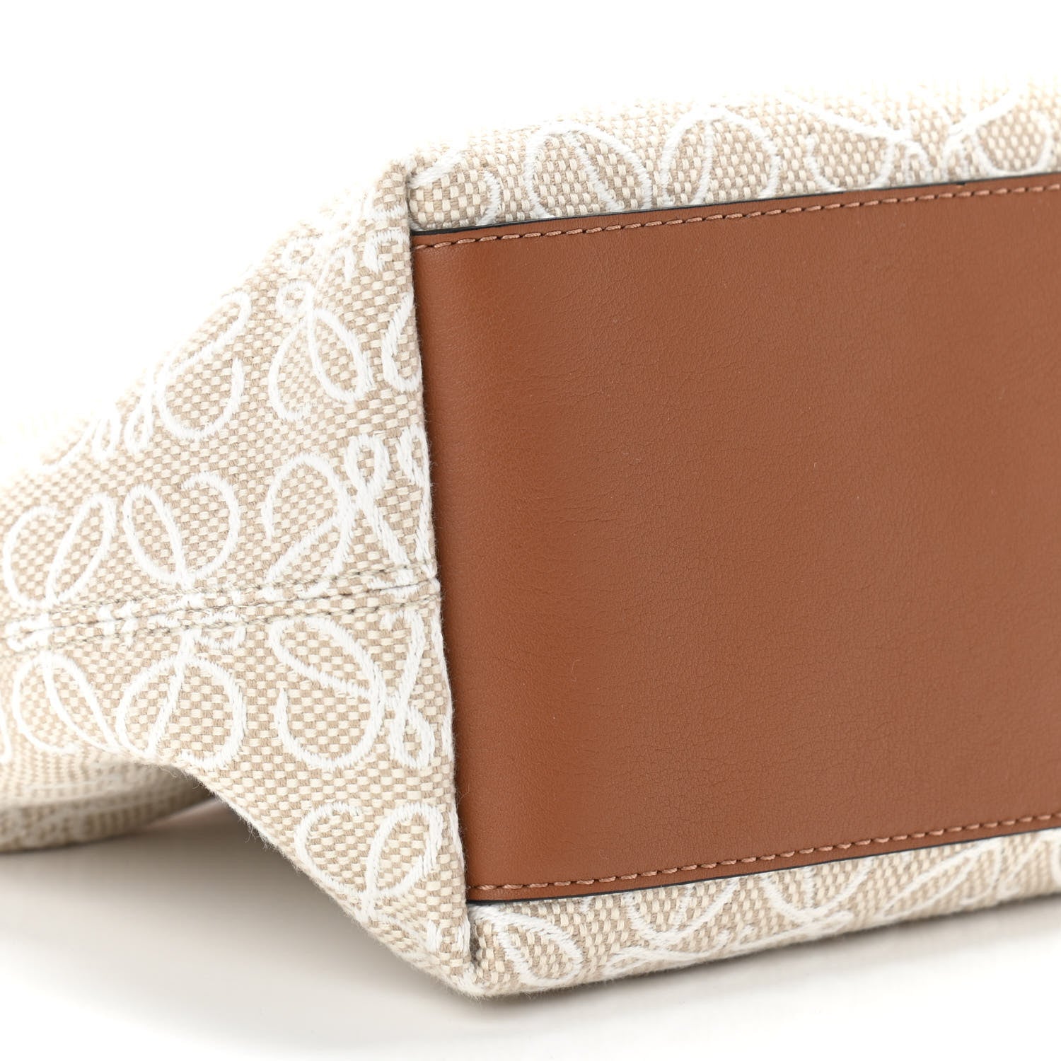Loewe Jacquard Anagram Calfskin Small Cubi Bag Ecru Tan 8 of 9