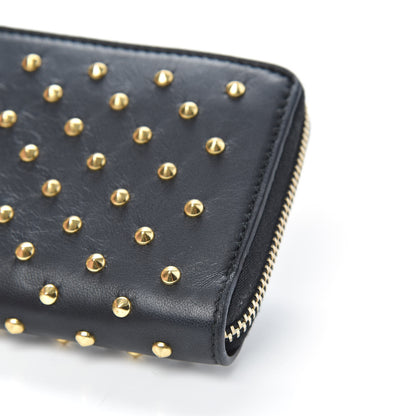 Alexander McQueen Nappa Studded Skull Zip Around Wallet Black 9 of 9