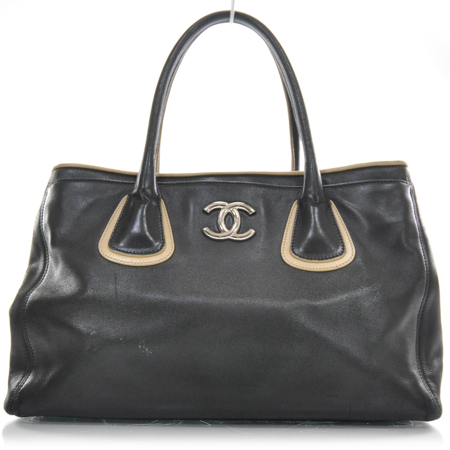 Chanel Lambskin Executive Cerf Shopper Tote Black Beige 11 of 20