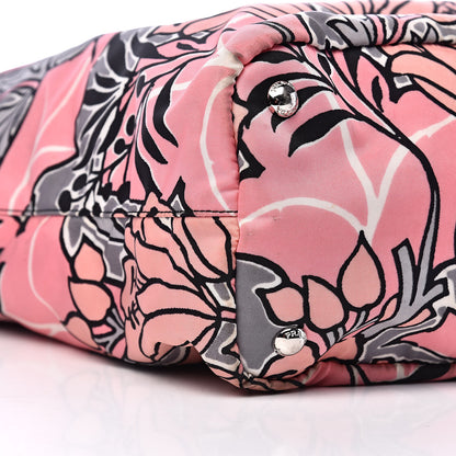 Prada Tessuto Nylon Saffiano Floral Print Tote Peonia 11 of 13