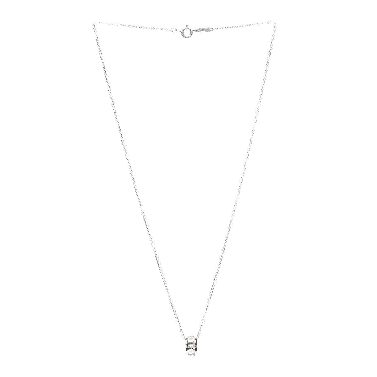 Tiffany Sterling Silver Atlas Open Pendant Necklace 3 of 7