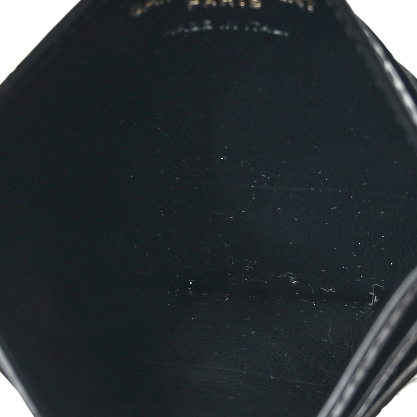 Calfskin Crocodile Embossed Monogram Tiny Cassandra Credit Card Case Black