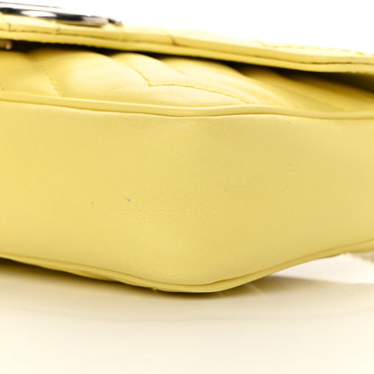 Gucci Calfskin Matelasse Super Mini GG Marmont Shoulder Bag Banana 10 of 18