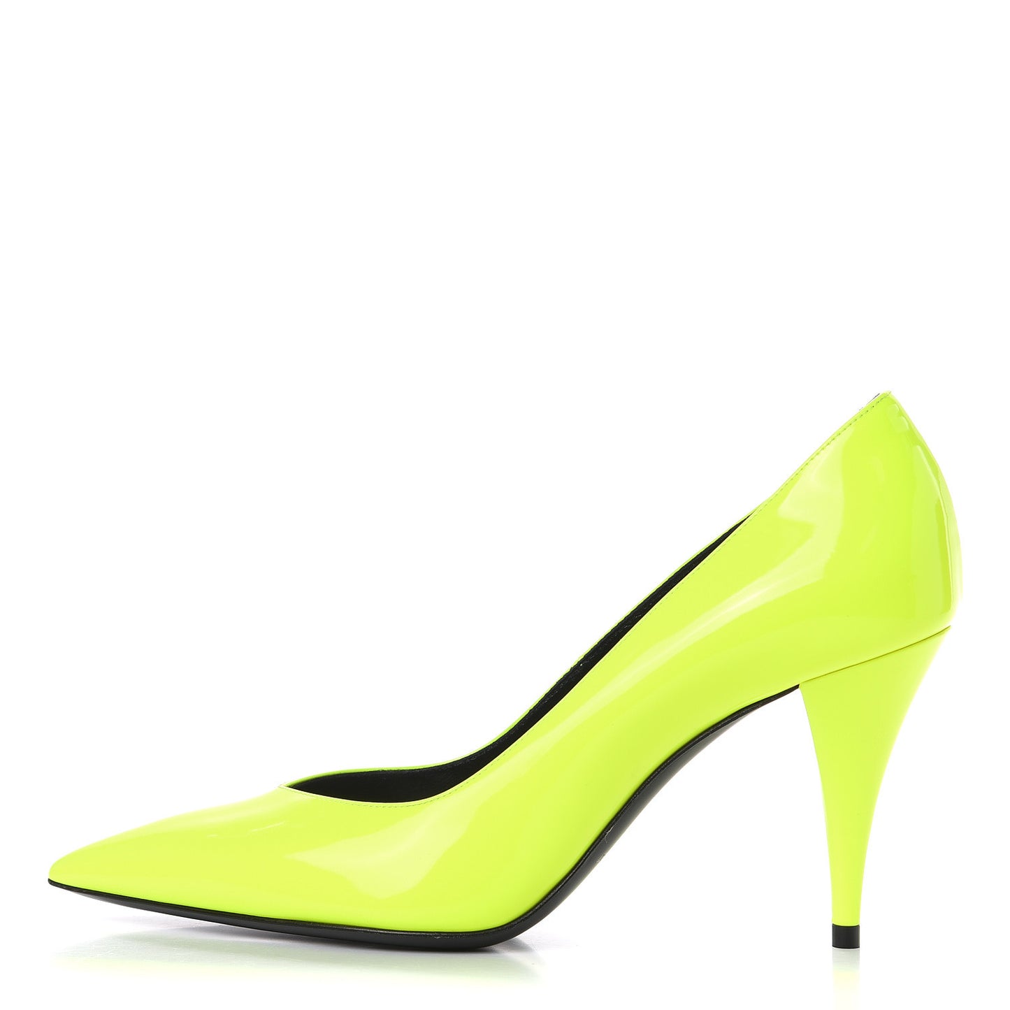 Patent Calfskin Kiki 85 Pumps 36.5 Neon Yellow