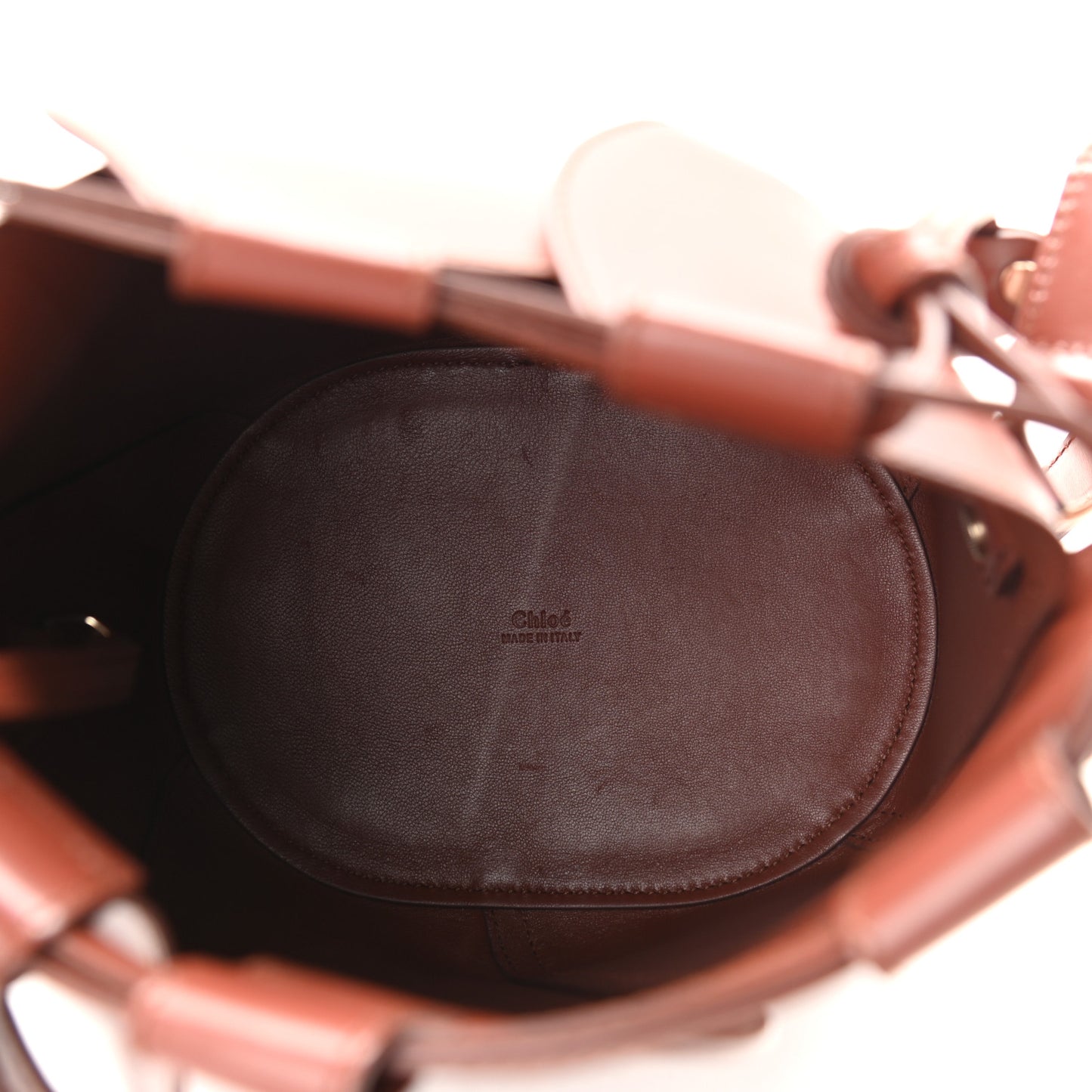 Smooth Grained Calfskin Small Tulip Bucket Bag Sepia Brown