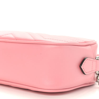 Gucci Calfskin Matelasse Mini GG Marmont Chain Shoulder Bag Wild Rose 10 of 11