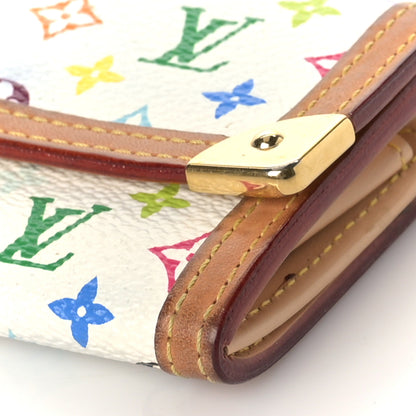 Louis Vuitton Monogram Multicolor Porte-Monnaie Plat Coin Purse White 9 of 9